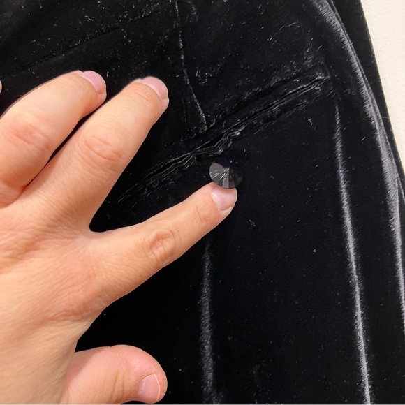 ADEC2 black velvet wide leg high waist pants size 10 - Picture 6 of 9